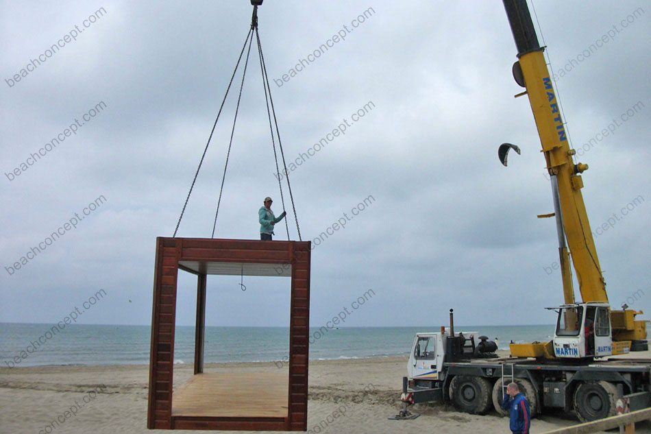 Restaurant de plage d&eacute;montable